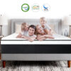 14" White Twin Hybrid Mattress with Gel Memory Foam and Pocket Springs
