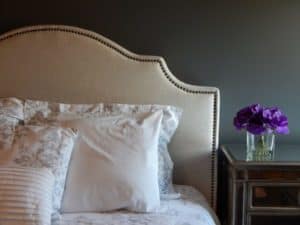 Pillows and Purple Flowers