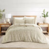 Plaid Beige Queen Bed in a Bag Comforter Set with Hypoallergenic Sheets